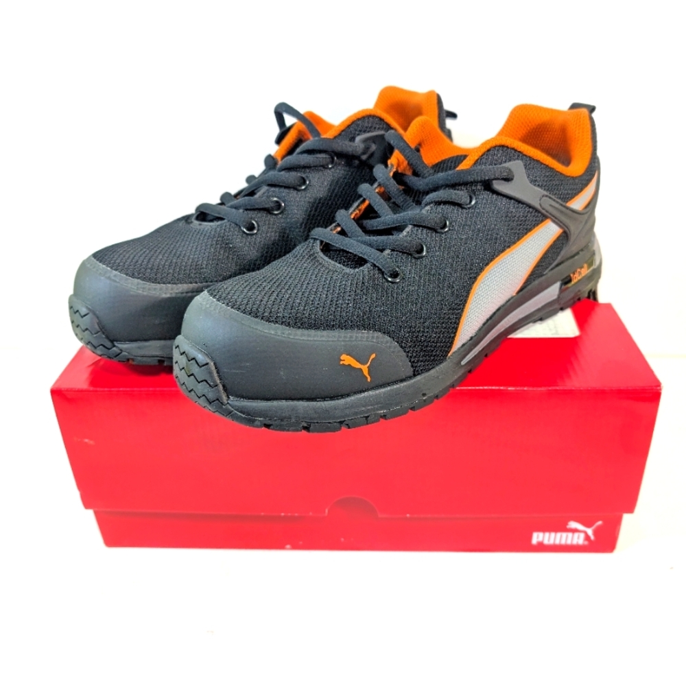 Puma Levity Black/Orange Low Mens Size 7.5 Athletic Safety Work Shoes Comp Toe